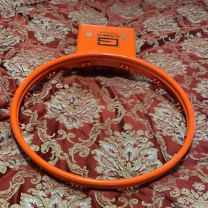 Gated basketball double rim